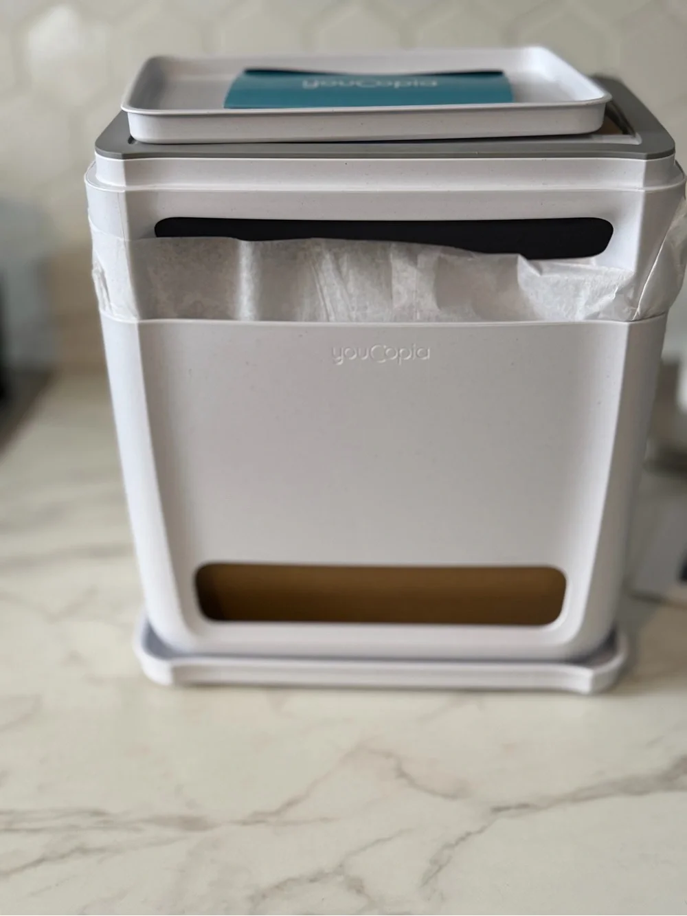 White Bag & Pod Dispenser - 2-in-1 Kitchen Organizer